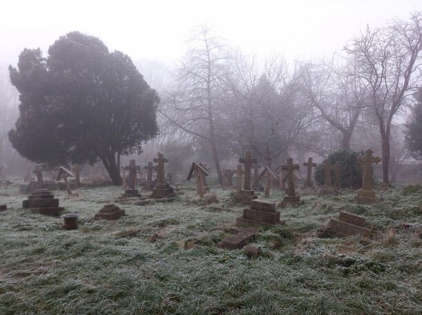 The atmosphere of foggy Oxford