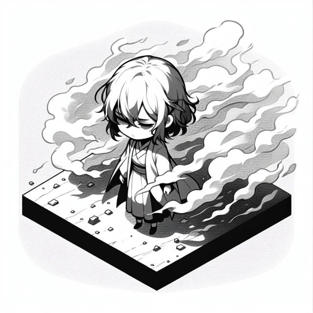 sad girl in a dust storm
