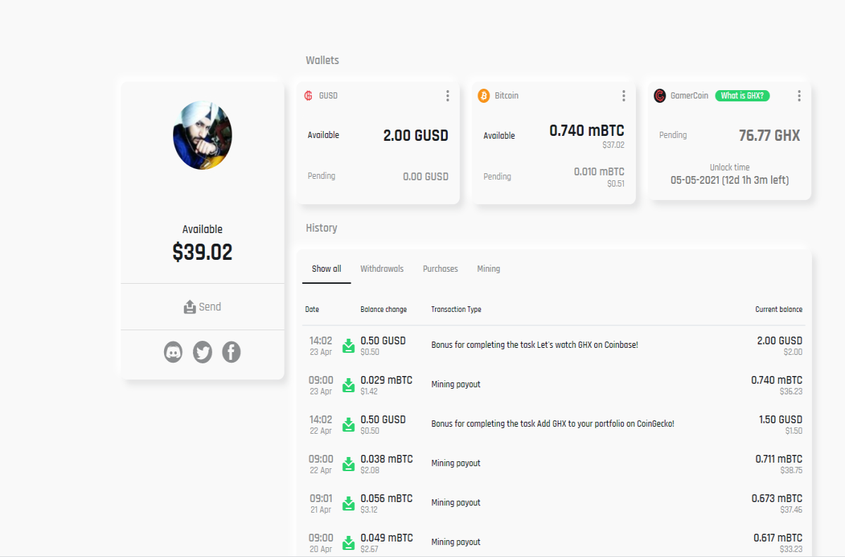 My earning