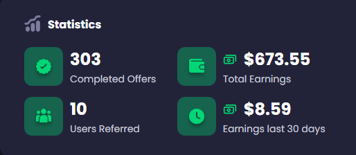 my personal freecash stats