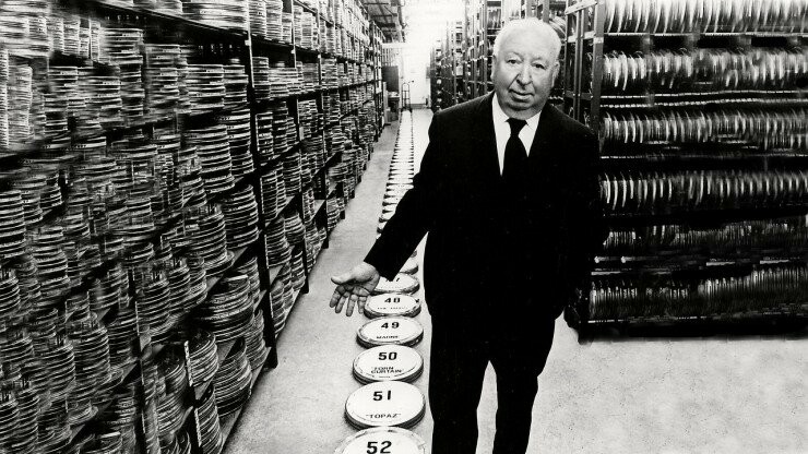 Alfred Hitchcock presenting from the Archive next to the Library and Filmography repertoire