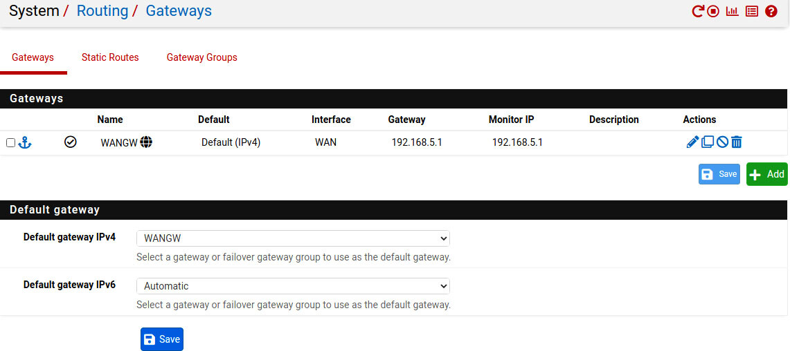 create routing gateway