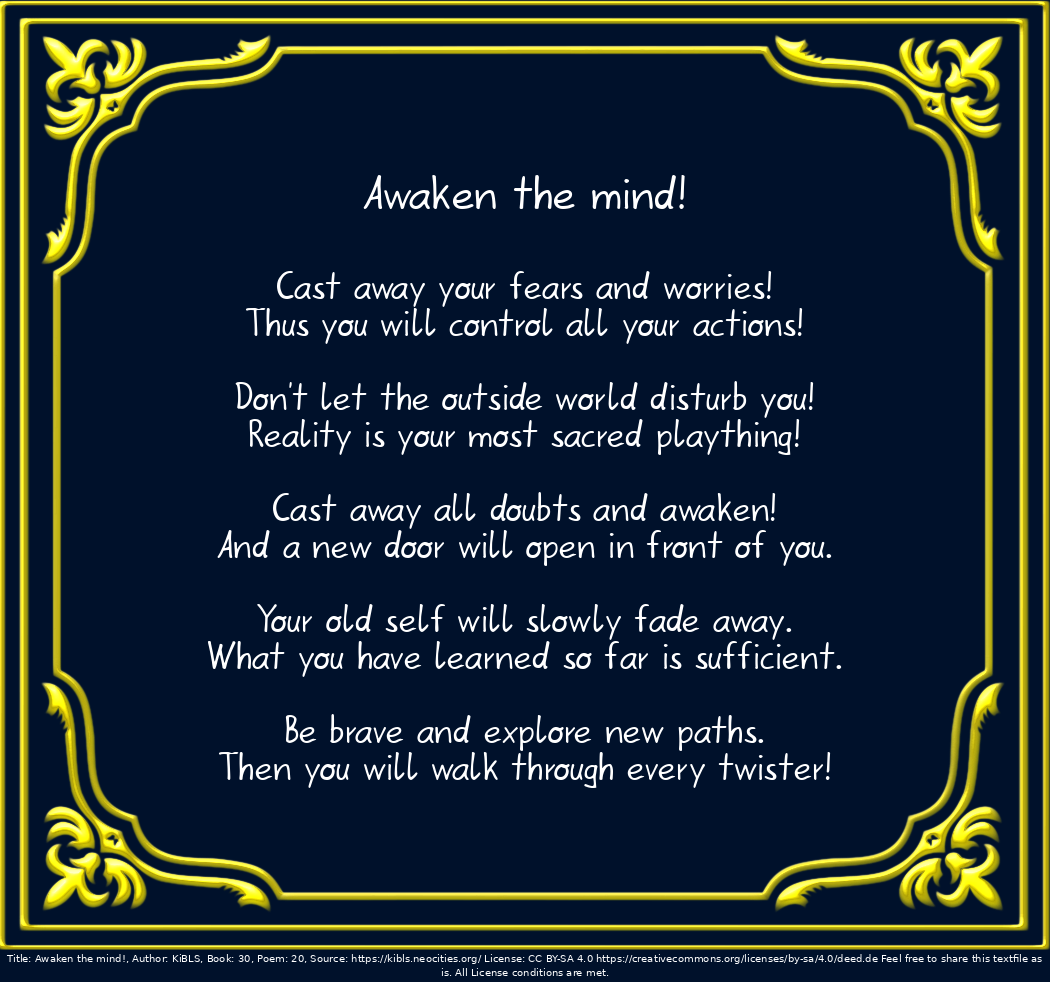 Awaken the mind!