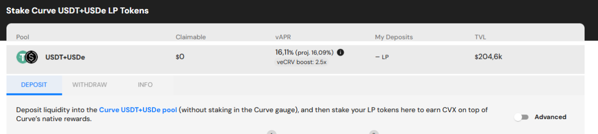 Stake stablecoins in the Curve USD3+sDAI pool via Convex to earn up to 18% vAPR in 2025. High DeFi yield for DAI, USDT, and USDC with added CVX rewards.