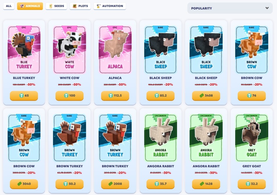 Chainers Animals Sale 1