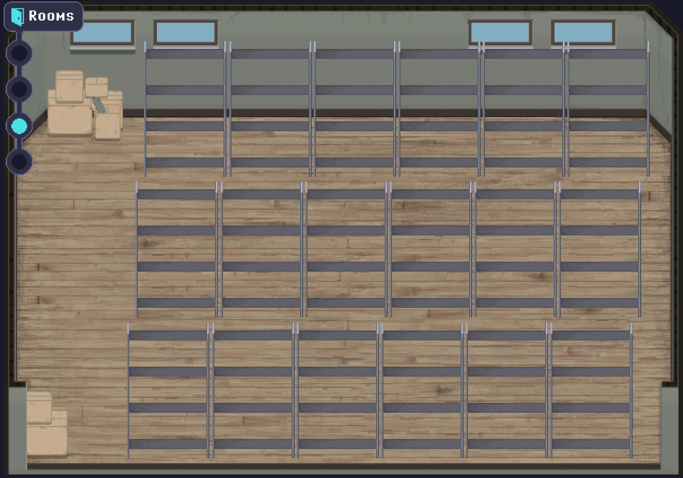 RollerCoin - Room 3 empty racks