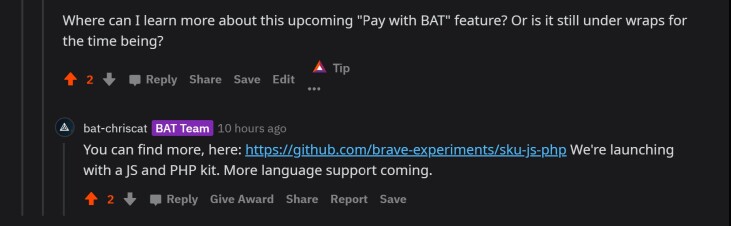 pay with BAT
