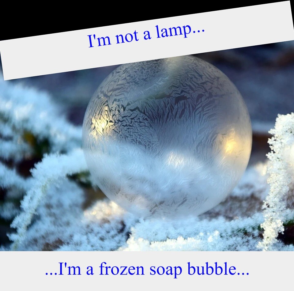 frozen soap bubble