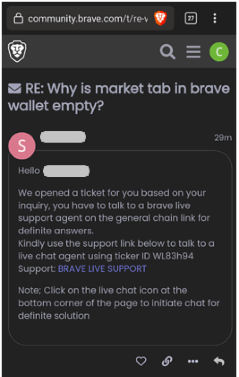Angler phishing scam