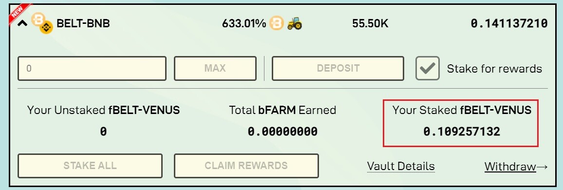 Staking BSC farm Harvest Finance