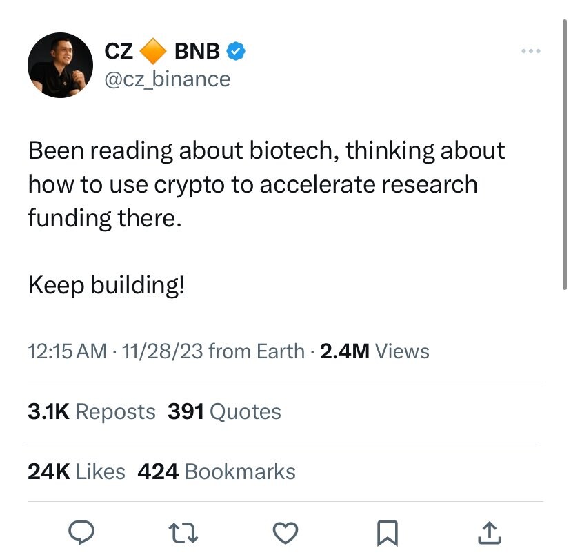 CZ about research funding for biotech