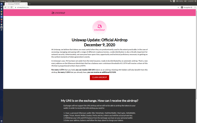 UniSwap Bonus Scam - P1