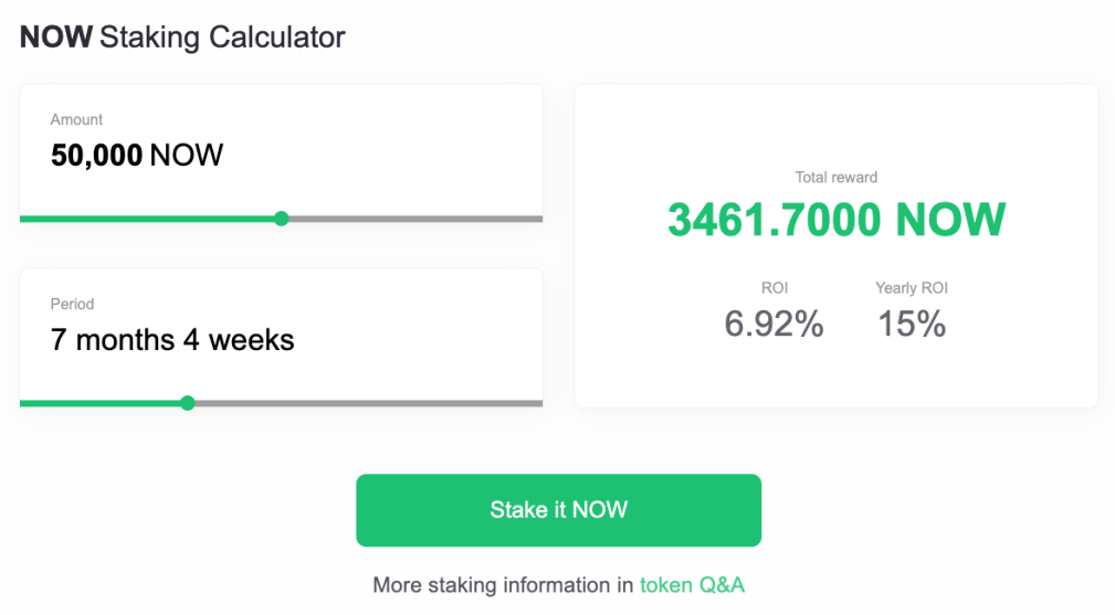 NOW staking