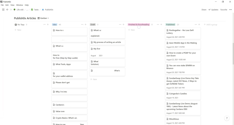 My Article View in Notion