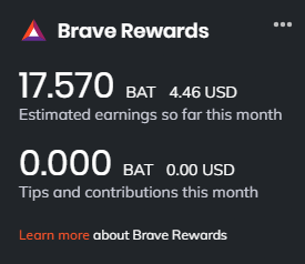 Brave BAT estimated earnings
