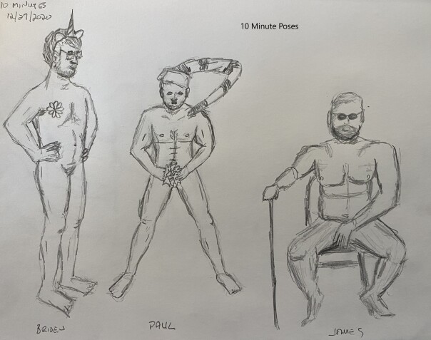 Three 10-minute figure sketches - Pencil sketches