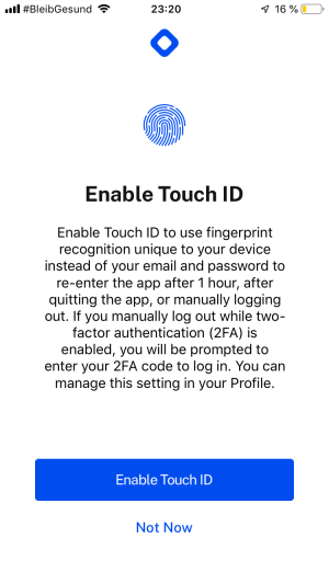 enable touch id