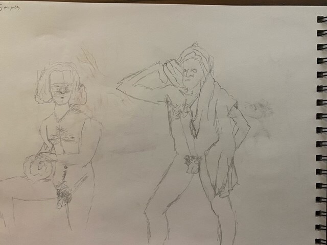 Jaron in two poses - 5 minute sketches in pencil