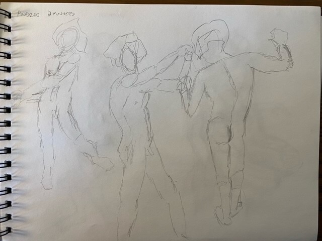 Andrea in three poses - 2-minute timed sketches
