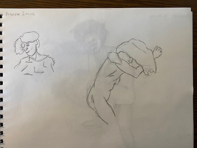 Andrea in two poses - 2-minute timed sketches