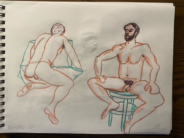 Francesco posing - colored pencil
