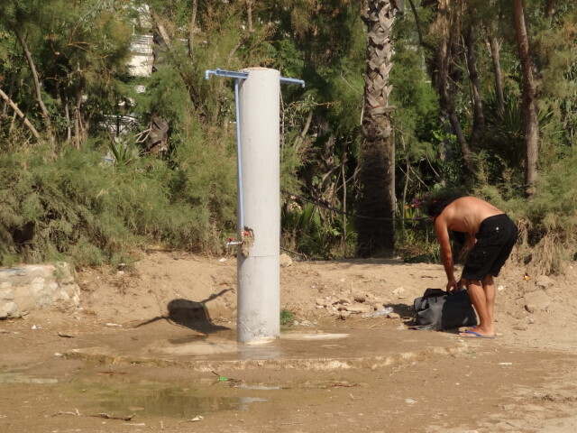 Around Athens - Palaio Faliro - Beaches - Mpati Beach - Shower
