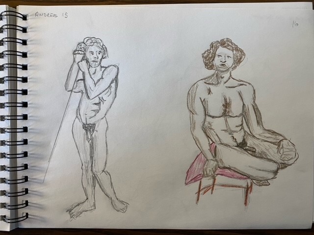 Andrea in two poses - 15-minute timed sketches