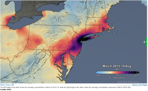 Air Pollution 2015-2019 Average in USA