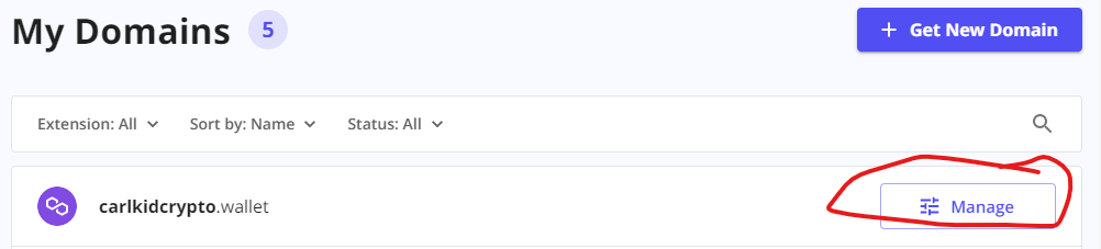 manage button