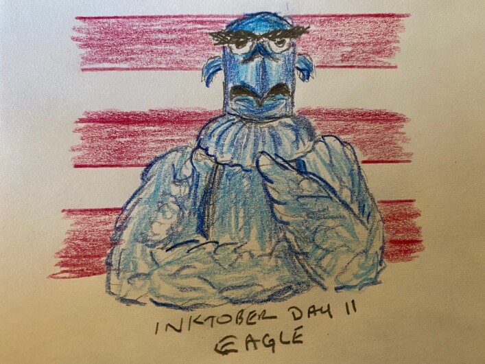 Sam the Eagle - Colored pencil and pencil