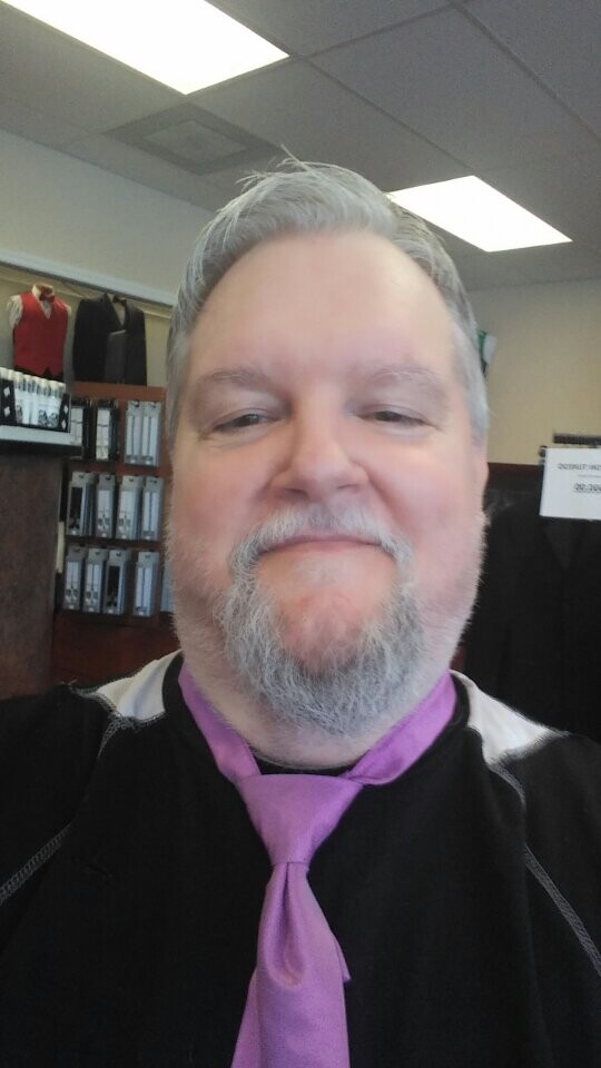 me fooling around with my new tie and not the shirt I was going to wear with it (2016)