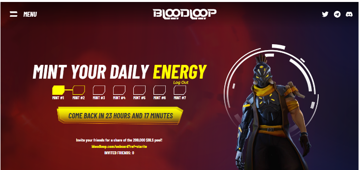 Daily Energy Minting - BloodLoop Play-to-Airdrop