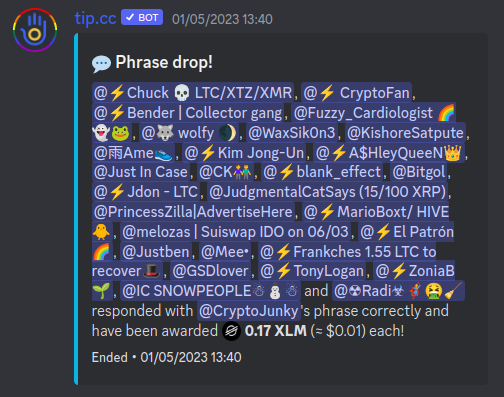 Image displaying tip.cc phrase drop feature.