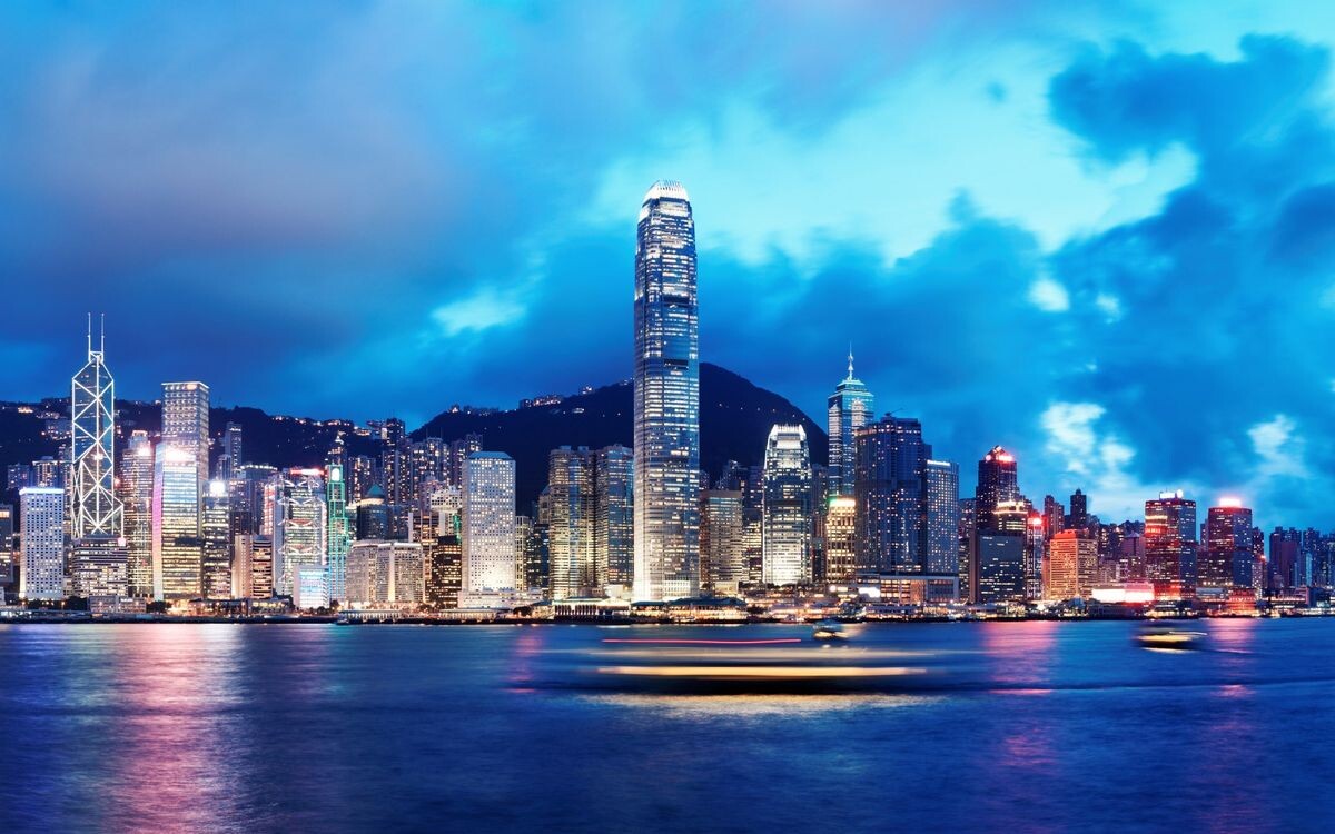 Hong Kong and harbour.