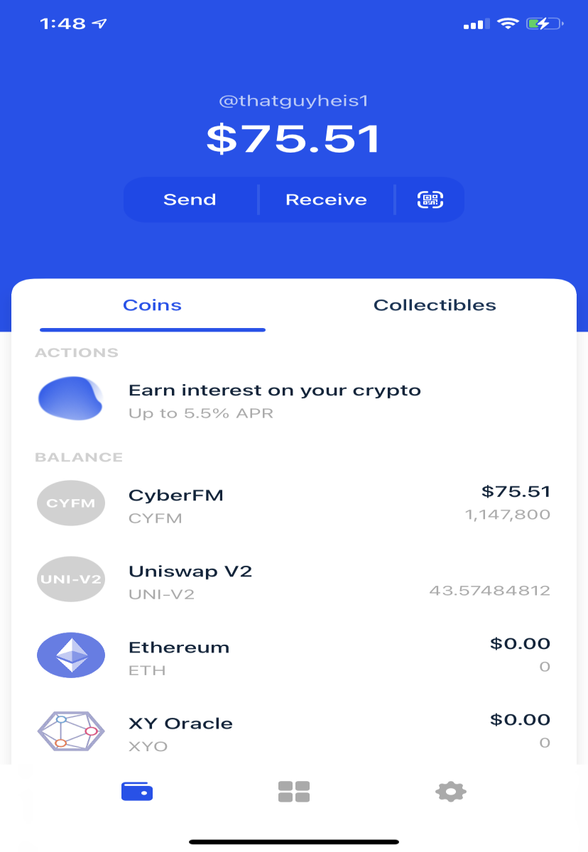 My wallet for November earnings on one device