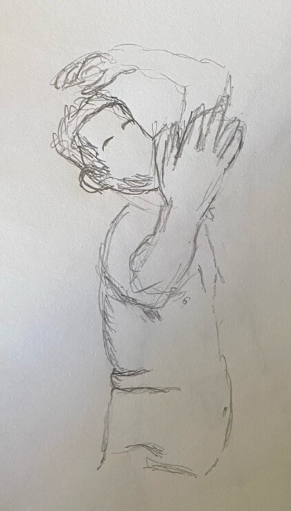 Pinto dramatic gesture - 5 minute timed pencil drawing