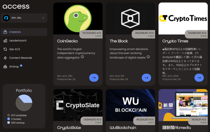 Access Application Dashboard
