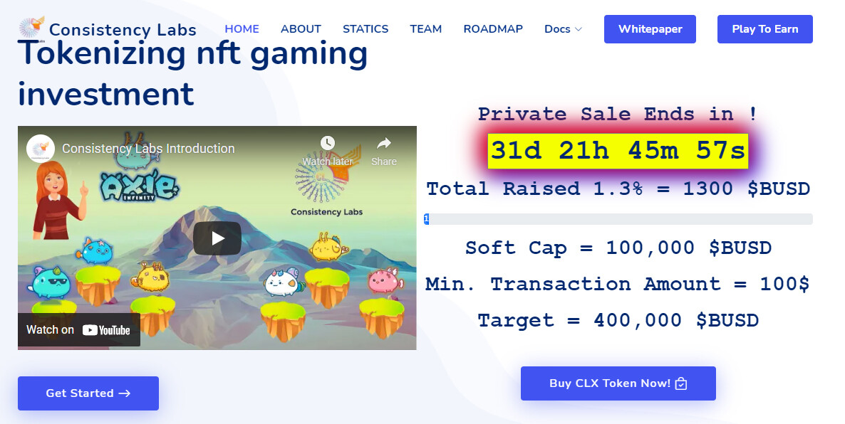 Consistency Labs private sale ido