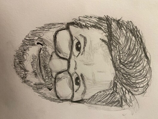 Self portrait in pencil