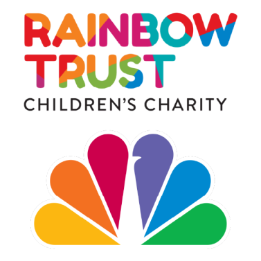 Rainbow Trust NBC multicolored logos