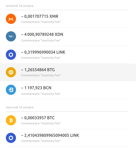 My transaction history.