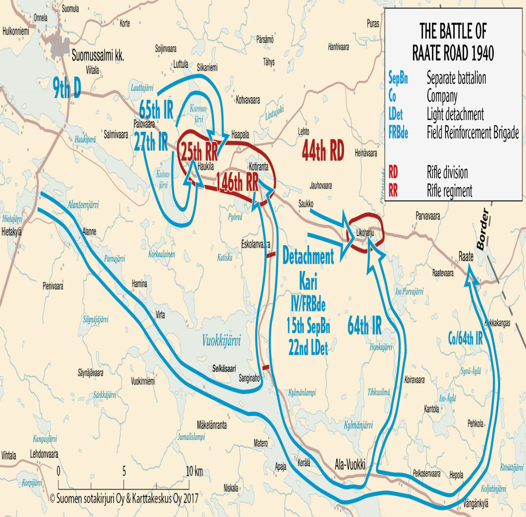 A map showing the movements of units from both sides.