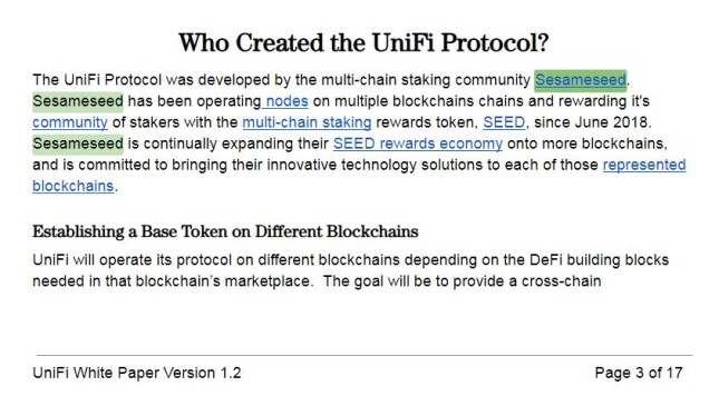 Unifi Protocol SesameSeed