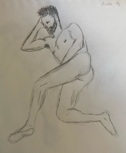 Model Pinto - 15 minute timed pencil sketch