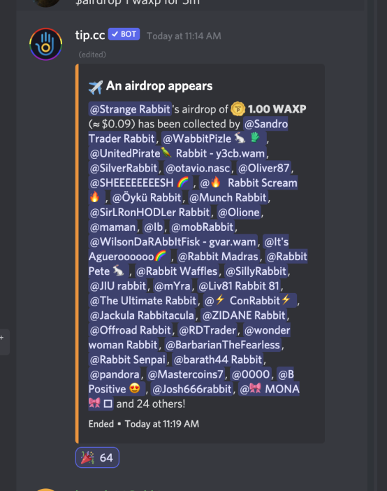 Airdrop results