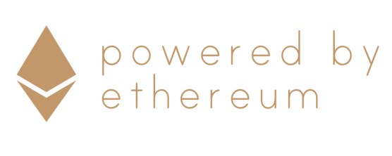 Powered by Ethereum affiliate logo gold bronze copper emblem