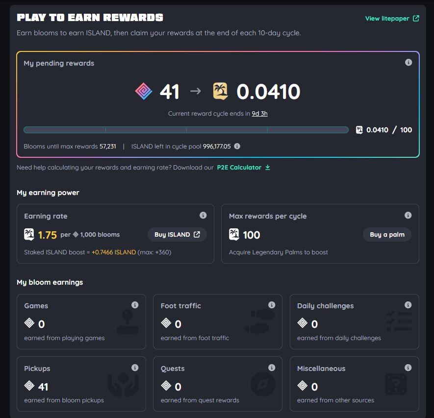 Nifty Island Rewards Dashboard