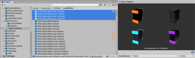 Unity prefab original and prefab variant