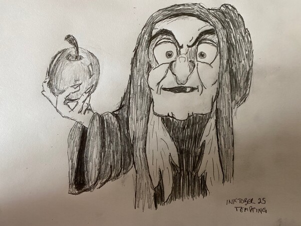 Fan art of witch with Apple - pencil