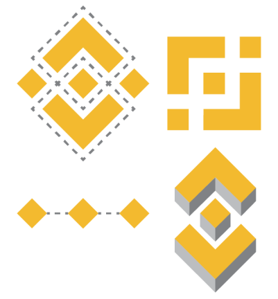 Binance logo emblem deconstructed squares